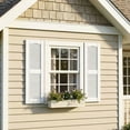 thumbnail image 5 of Demi Bonn Exterior Window Shutters - Indoor & Outdoor Use, Weather-Resistant Polypropylene, Easy DIY Install & Minimal Upkeep - Louver Shutters for Windows Outside, Vinyl, Brick, 14"W*31" H, White, 5 of 5