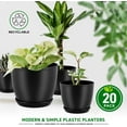 thumbnail image 4 of Plant Pots with Multi Drainage Holes - 20 Pieces Versatile, Sturdy Plastic, Stackable Design Home Decor Flower Pots for Indoor and Outdoor Gardening - Black, 4 of 4