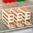 thumbnail image 5 of 4 Tiers Egg Holder for Fridge - 4-Layer Automatic Egg Rolling Dispenser, Space-Saving Large Capacity Dedicated Rolling Egg Storage Box for Refrigerator Eggs Storage Container (White), 5 of 5
