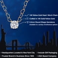 thumbnail image 2 of Gem Stone King 1.00 Ct IGI Certified White Lab Grown Diamond Pendant Necklace for Women in 14K Yellow Gold | D-E Color | VS1-VS2 Clarity | Round Cut | With 18 inch Heart Gold Chain, 2 of 6
