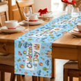 thumbnail image 5 of Blue Children's Day Table Runner 70 Inches, Car Tree Stars Cartoon Modern Art Bed Runner Dresser Scarves Tabletop for Indoor Outdoor Parties/Ceremony/Banquet, 13" x 70", 5 of 9