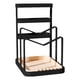 thumbnail image 4 of Soporte para tapa de olla y sartén, estante de almacenamiento para encimera, soporte para bloque de cuchillos para gabinete negro, 4 of 9