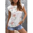 thumbnail image 4 of POGLIP Femmes Blanc Floral Col Rond Réservoir, 4 of 6