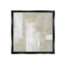 Stupell Industries Subtle Beige Abstract Abstract Painting Black Floater Framed Canvas Art Print Wall Art, 25 x 25