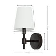 thumbnail image 3 of SAFAVIEH Dalany LED Black Iron Wall Sconce with White Cotton Shade, Set of 2, 3 of 10