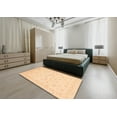 thumbnail image 5 of Ahgly Company Machine Washable Indoor Square Abstract Brown Gold Area Rugs, 3' Square, 5 of 7