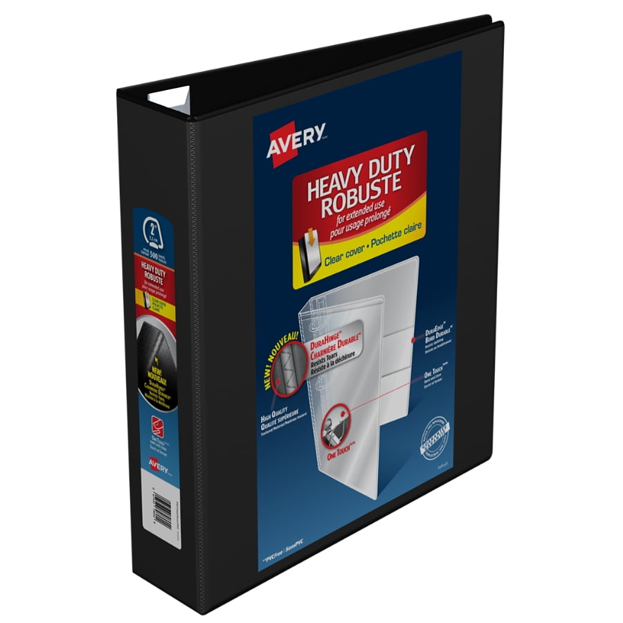 Avery HeavyDuty View Binder with EZD Ring, Black, 2" with Avery Ready