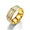 Gold color, variant on Hip Hop Iced Out Bling 2 Row CZ Ring Female 14K Yellow Gold Wedding Engagement Rings For Women Men Jewelry Gift