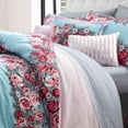 thumbnail image 5 of Betsey Johnson Floral Microfiber Plain Weave Washable Comforter Sets, Full/Queen, Blue, 5 of 6