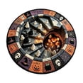 thumbnail image 5 of sruoe Halloween Creepy Visual Effect Round Floor Rug, Ghost Printed Polyester Doormat, Halloween Room Decor for Indoor Home Layout, Holiday Party, 5 of 6