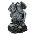 thumbnail image 2 of Ossuary Winged Toad Troll Gargoyle Standing On A Bed Of Skulls Statue 6.25"H, 2 of 5