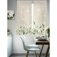thumbnail image 4 of Sheer Curtains 72 Inches Long, White Daisy Farmhouse Linen Texture Light Filtering Window Curtains for Living Room/Bedroom, Spring Floral Rod Pocket Voile Sheer Curtain Drapes, 52"W x 72"L, 2 Panels, 4 of 9