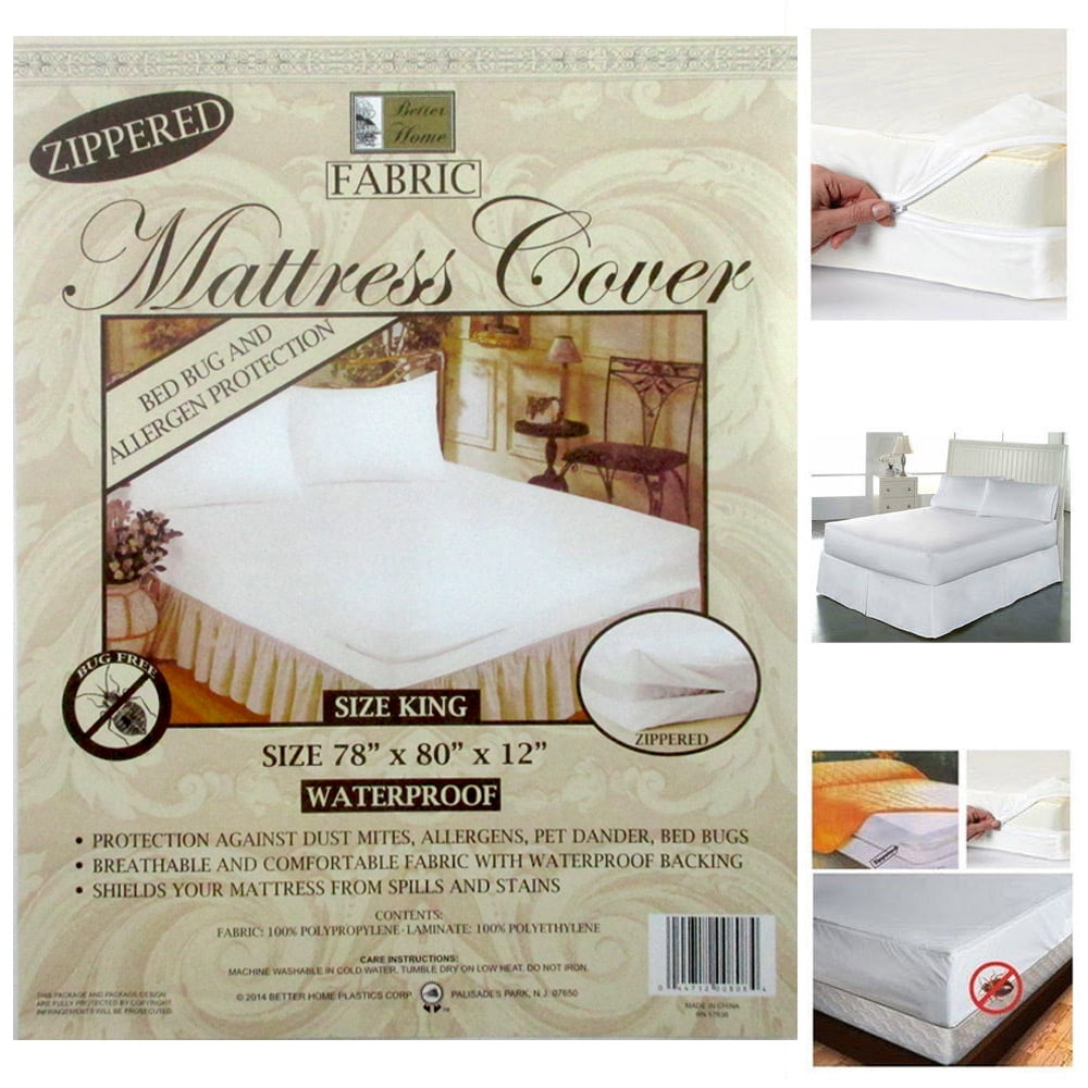 rik rik Cover Bed Waterproof Zippered Super Soft Mattress Cover Allergy Relief Size King Mattress Encasements