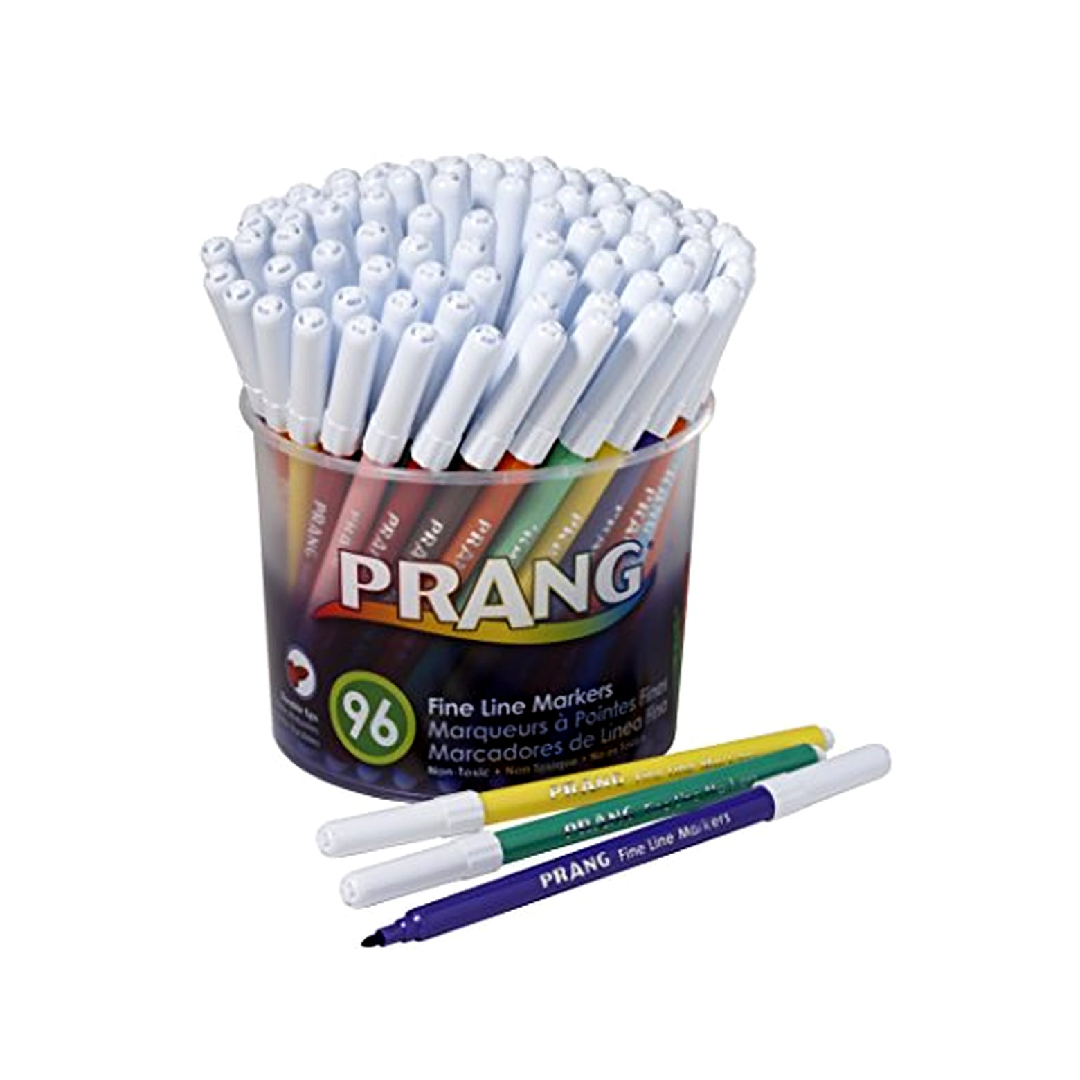 Prang Fine Line Classic Markers Set Fine Marker Point - 2.75 mm Marker Point Size - Black, Blue, Brown, Gray, Green, Light Blue, Light Green, Orange, Pink, Purple, Red, ... - 96 / Set