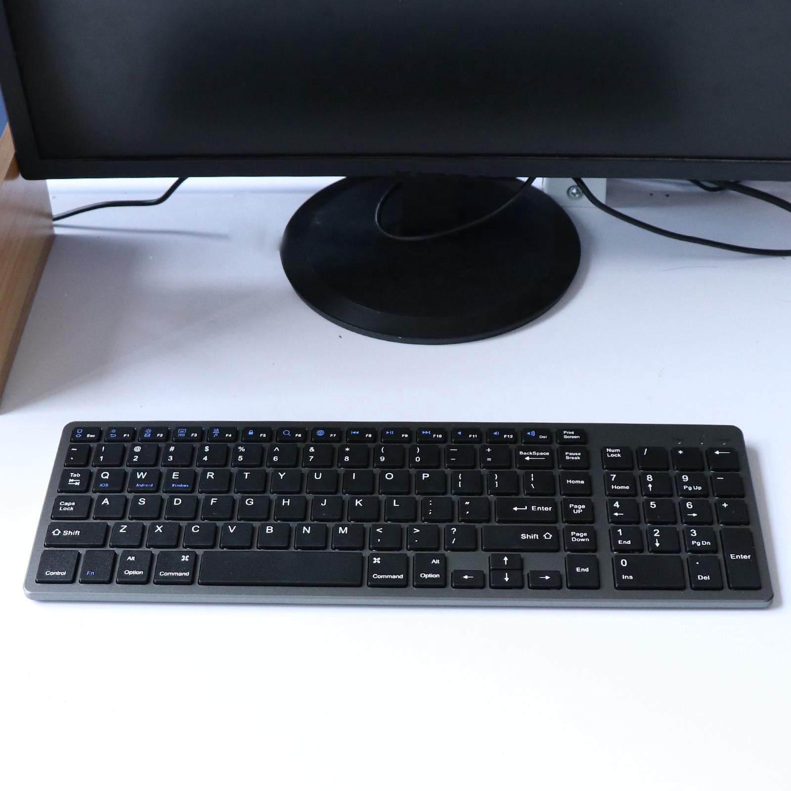 Wzmzjy Bluetooth Wireless Keyboard for Windows IOS Android Laptops - black, black D
