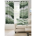 thumbnail image 2 of Sage Green Ombre Blackout Curtains 45 Inches Long for Bedroom, Modern Moire Geometric Abstract Thermal Insulated Room Darkening Black Out Window Curtain Panels Grommet Drapes for Living Room, 2 of 8