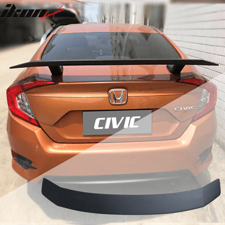 - Fits 16-18 Honda Civic Sedan SI Coupe Style Trunk Spoiler Matte Black - ABS