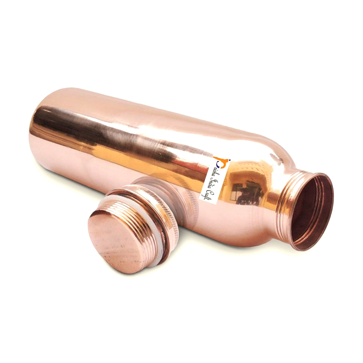 Prisha India Craft Pure Copper Bottle for Water Joint Less, 700 ML, 1 Piece