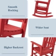 thumbnail image 4 of GONICHA Oversized Outdoor Rocking Chair,Easy to Assemble High Density Polyethylene Patio Rocking Chair,Red, 4 of 5