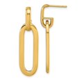 thumbnail image 4 of Auriga Fine Jewelry 14K Yellow Gold Semi-Solid Paperclip Link Dangle Earrings for Women (L- 1.5 inch, W- 0.42 inch), 4 of 6