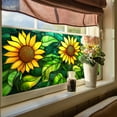 thumbnail image 3 of Xmarks Stained Glass Window Film, 1 pcs Sunflower Window Static Cling Yellow Flower Privacy Film Decorative UV Sun Blocking Glass Window Covering for Bathroom, 3 of 8
