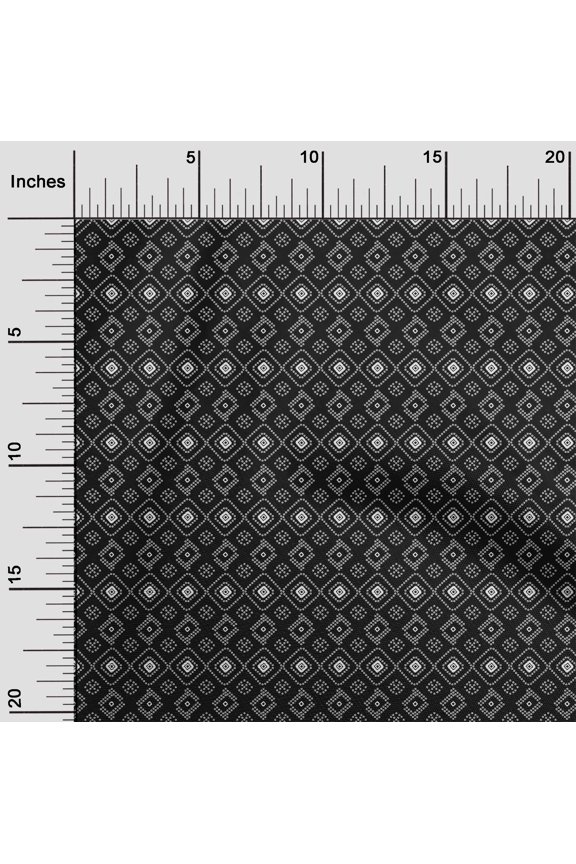 Cotton Flex Black Fabric Geometric Bandhani Sewing Material Print Fabric By The Yard 40 Inches Wide