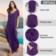 thumbnail image 4 of Vestido a juego con cuello en V, casual, holgado, manga corta, maxi con bolsillo, 4 of 4