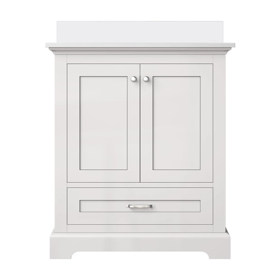 Dukes 30 in. W x 22 in. D White Single Bath Vanity and Cultured Marble Top