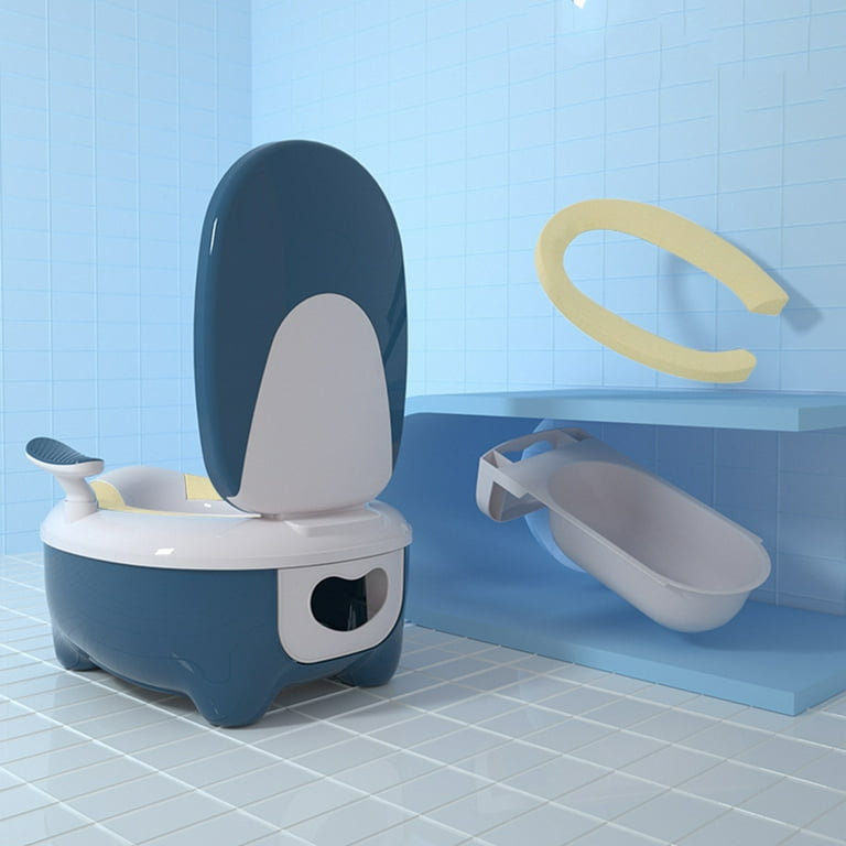 Colorful Baby Bed Pan Simple Funny Creative Practical Baby PVC Mat Toilet for Home Dark Blue