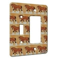 thumbnail image 1 of KuzmarK™ 2 Gang Single Toggle / Single Duplex Rocker Wall Plate - Bay Clydesdale Filly Draft Horse Modern Art by Denise Every, 1 of 1
