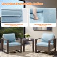 thumbnail image 6 of Meetleisure 3 Pieces Outdoor Patio Bistro Set with Removable Cushions, Sky Blue, 6 of 8