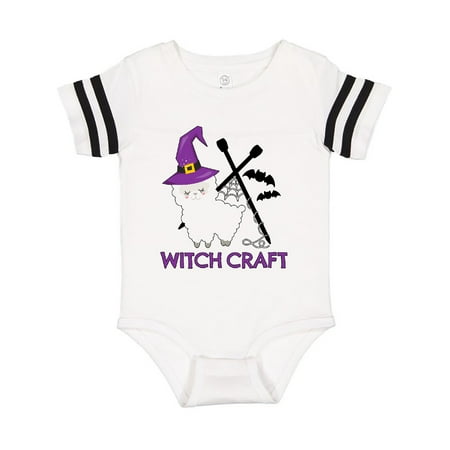 

Inktastic Witch Craft Halloween Knitting Llama with Bats Gift Baby Boy or Baby Girl Bodysuit