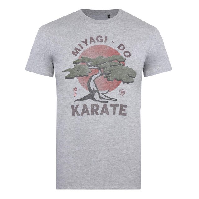 Cobra Kai - Camiseta Miyagi Do Jaspeado para Hombre (Gris Deportivo)