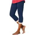 thumbnail image 2 of Capri Pants for Women, Xunlbb Women's Summer High Waisted Solid Color Capris Matching Slim Fitting Yoga Gym Pants(Navy,XXL), 2 of 6