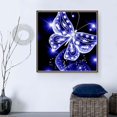 thumbnail image 4 of Broderie Strass Papillon Bleu Peinture Diamant Fait Main 5D DIY Cristal Animal Point de Croix Résine Image Décoration Maison, 4 of 8