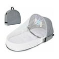 thumbnail image 1 of Cuna de viaje para bebé con mosquitera, cuna plegable con mosquitera, algodón transpirable, cuna de viaje biónica, nido acogedor, cuna portátil antimosquitos para bebés de 0 a 36 meses., 1 of 5