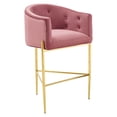thumbnail image 3 of Modway Savour Tufted Performance Velvet Bar Stool Set of 2 in Dusty Rose, 3 of 9