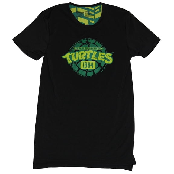Teenage Mutant Ninja Turtles Moisture Wicking Mens T-Shirt - 1984 Stamp Shell (Small)