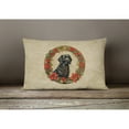 thumbnail image 2 of Carolines Treasures DAC2365PW1216 16 x 12 in. Unisex Flat-Coated Retriever Christmas Flowers Polyester Fabric Throw Pillow, 2 of 4