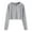 Grey L, variant on Women Fall Spring Hoodie Drawstring Loose Solid Color Drawstring Elastic Cuff Short Length Casual Pullover Daily Wear Top