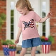 thumbnail image 3 of Toddler Casual Patriotic Tshirts Cotton Tee Shirts 4th of July USA Flag Graphic Tees Summer Cute T-Shirts Pink， 7 Years, 3 of 7