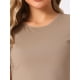 thumbnail image 5 of INSPIRAR CHIC Conjunto de Pijama de Mujer de Punto Acanalado de 2 Piezas con Top Corto de Manga Corta y Pantalones Conjuntos de Ocio Color Camel, 5 of 5