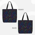 thumbnail image 3 of Naloa Colored Hearts Tote Bag for Women, Foldable Tote Bag With Zipper, Large Shoulder Bag, Top Handle Handbag for Travel, Work, Shopping, 3 of 9