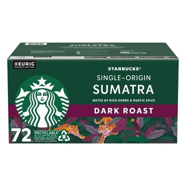 Starbucks Dark Roast K-Cup Coffee Pods Single-Origin Sumatra (72 Count)
