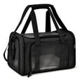 thumbnail image 1 of Graflsoa Transporteur pour Chat Pliable Approuvé par les Compagnies Aériennes avec Sangle Ajustable, Polyester Durable, Maille Respirante, Conception Portable pour Petits à Moyens Animaux de Compagnie, Noir Grande Taille, 1 of 6