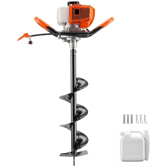 43cc Gas Powered Post Hole Digger with 8-Inch Auger Bit, 31.5" Drill Depth Earth Auger EPA Certified for Farm Fence & Landscaping
