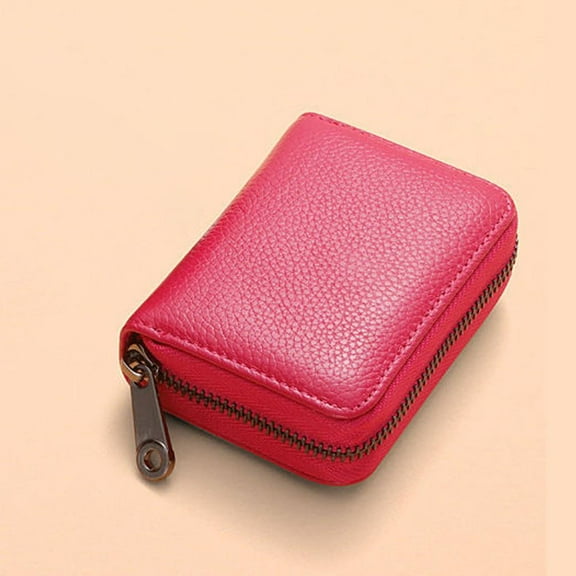 Clearance Now! Slim Card Case Zipper Card Holder Wallet Credit Large Capacity W1B7 Card Q3G5