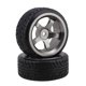 thumbnail image 2 of 4 piezas de neumáticos de plástico negro y llantas de 5 radios para coche de carretera RC1:10, 2 of 5