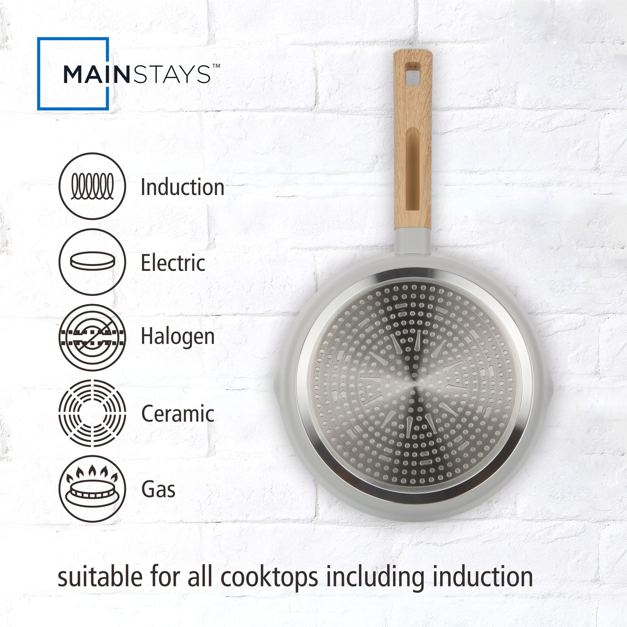 Mainstays Simplicity 10 Pcs Aluminum Nonstick Ceramic Cookware Set Sil