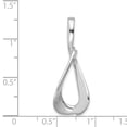 thumbnail image 4 of 14k White Gold Solid Fancy Sleek Omega Design Slide Pendant, 4 of 4